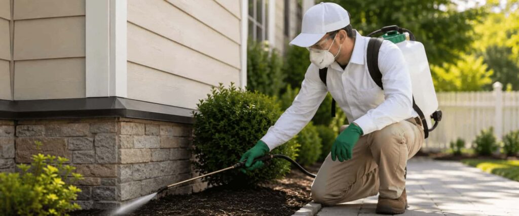 man spraying pesticide