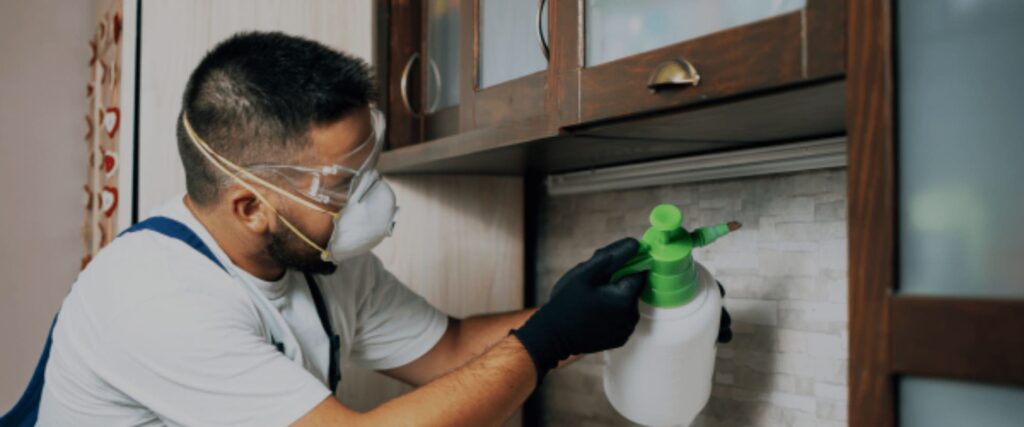 spraying pesticide