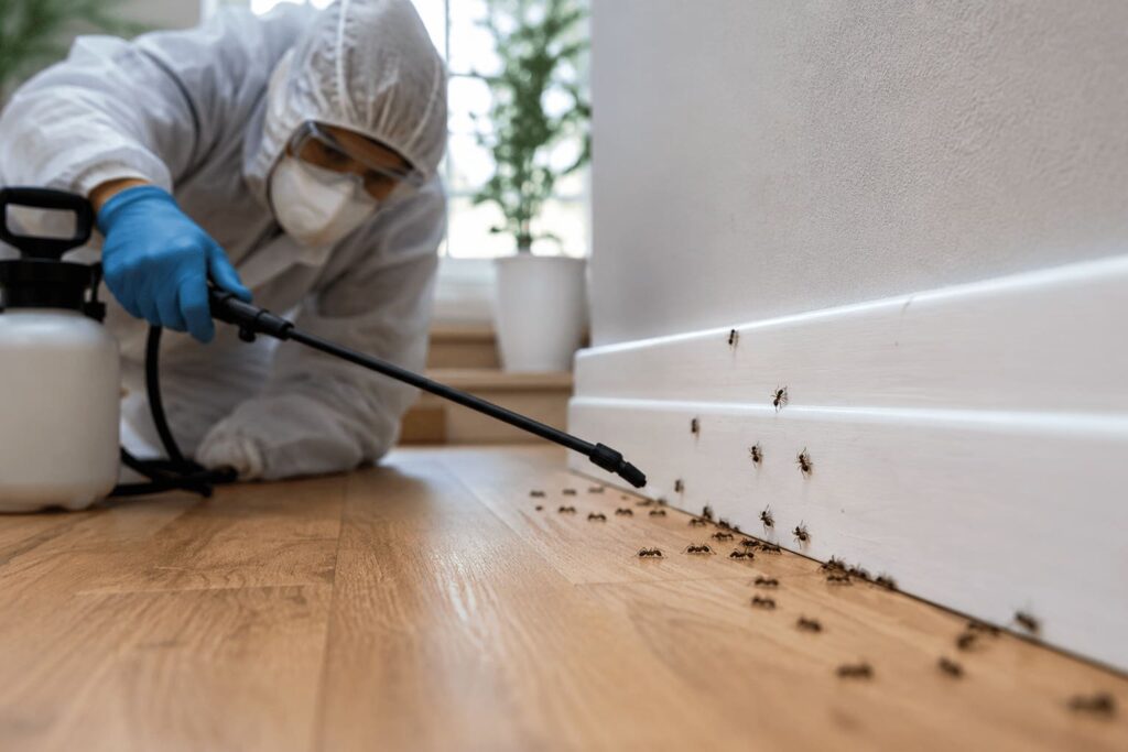 man controls ants